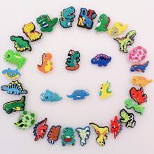 6/31pcs/Set Cartoon Casual PVC Shoe Decoration Dinosaur Shoe Charms For Summer Gift For Man