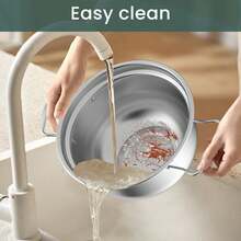 15 Sets Stainless Steel Stock Pot Set With Glass Lid Induction Cooking Pots Large And Small Cooking Pots Double Handle Multifunctional Kitchen Items For Stews And Soups - 銀色 - 查看 10