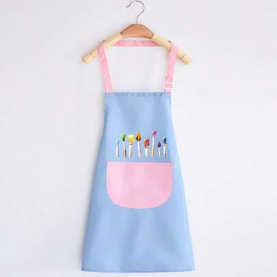 1pc Art Class Paint Smock For Kids Ages 6-8, Children's Painting Apron For Kindergarten, Fits Kids Around 1.1-1.3 Meters Height