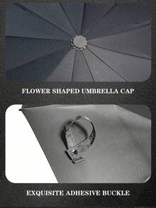 1 件自动折叠雨伞，10 根铁骨，190T 尼龙伞面，防风，防紫外线，一键打开/关闭，便携式旅行雨伞，带塑料手柄 - 米色、蓝色、黑色可选，必备旅行配件，耐用的雨伞设计 - 10骨小米傘 - 查看 9