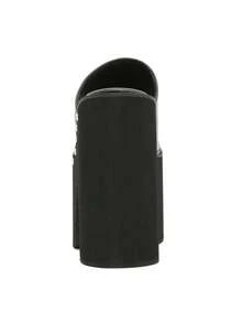 Gdgydh Popular European And American Style Thick-Soled Wedge Heel Sandals For Women Platform Classic Slippers Outdoor Black Platform Sandals Fashion Rivet High Heels Slip On - Black - View 9