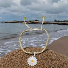 1 Pc Bohemian Woven Daisy Bracelets For Beach & Graduation Trips – Perfect For Gifting, Daily Wear, Bringing Luck & Good Wishes, Ideal For Beach Vacations & Graduation Parties