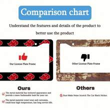 2PC,Red Cloud License Plate Frame,Red Cloud Print License Plate Prame Stainless Steel Rust-Proof Auto Parts License Plate Decorative Screws Fit Standard 2 Holes U.S. License Plate, 12.2x 6.3 Inch - 12x6 inch - 查看 4