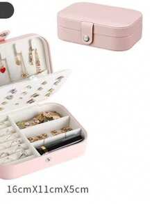 1 pieza/2 piezas Organizador de joyas portátil, para pulseras, collares, aretes, anillos, almacenamiento de accesorios para mujeres, organizador de viaje, regalo de vuelta a la escuela