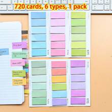 6-Style/Pack, 120pcs/Style Gradient Color Memo Notes, Message Sticky Notes, Colorful Series, Small Memo Pad, Macaron Colors, Reusable Note Sheets School Supplies, Back To School