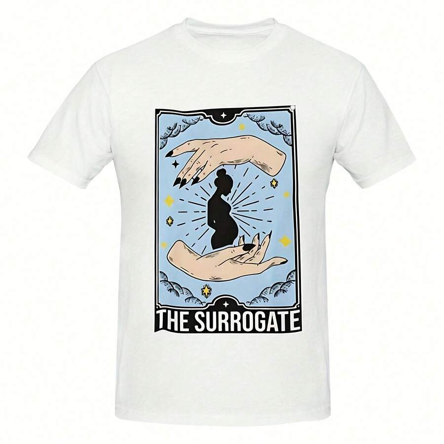 The Surrogate Tarot  T-Shirt  Surro Mom Shirt, IVF , Surrogacy Pregnancy Rel, Surrogate Mother ,.220G Classic Pure Cotton T-Shirt - The Perfect Blend Of Casual And Act, I For Everyday Wear And The Gym, A Warm Gift For Your HusbandWifetops For Wo, Clothes Wo,Vintage,Vintage Clothes Wo,Cotton,Summer Clothes Wo,Summer Tops Wo, Mujer, For Wo,Cute,Goth,Inawly,Red White And Blue,Camia,Ry,Ing,Graphics Woman T Shirts,Retro,Embroidered,Casual,Tops,Graphic S,Graphic S Wo,Musera,Beach,S - White - View 1