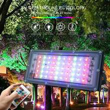 TIANLAI Reflector RGB 30W Multicolor con Control, Foco LED Reflector 30 Watts (300W) Reflector Led Exterior, Resistente Al Clima, Ahorro de Energía - Multicolor - Ver 6