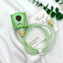 Avocado & Apple Shape Charging Cable Protector, Suitable For Fast Charging Charger Accessories, Phone Accessories