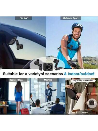 Mini 1080P HD Nanny Cam Night Vision, Motion Detection Loop Recording Full Indoor Security Camera, USB Powered, Display, Wand Mountable Home Monitoring, Portable Monitoring Circular Lens Camera view 6