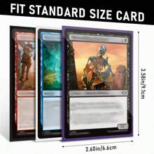 300 Stück 66*91mm Standard MTG Kartenhüllen (PP-Material), geeignet für 63*88mm große Brettspielkarten, Sammelkarten, TCG-Karten, Sportarten-Karten, matte schwarze Rückseite, perfekt zum Mischen - geeignet für Familienpartys, Spiele, Sammlungsschutz