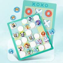 Juego de ajedrez y memoria 2 en 1 XO Well, juego de puzzle de ajedrez batallas entre 2 jugadores, juguete de madera para entrenar la interacción entre padres e hijos, ejercitar el pensamiento lógico