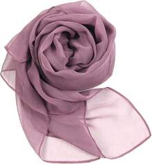 2025PANTONIGHT Long Chiffon Sheer Scarf For Womens - 070 Plain Purple - View 3