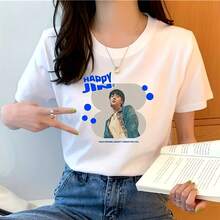 Jin Happy Shirt Merch -Fancadeau Leger Shirt Merch Solo Album Kpop Minnaar Cadeau Kdrama Cadeau Kpop Muziek Cadeau Kim Seokjin Er Tonijn220G Pure Cotton T-Shirt - Perfect For Family Gatherings, Vacations, And A Warm Gift For And Family, Enjoy Ultimate Comforttops - White - View 1