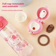 1pc 600ml Hello Kitty 可爱卡通女孩水杯 Tritafe 材质大容量印花塑料杯夏季直饮户外/家用/日常使用