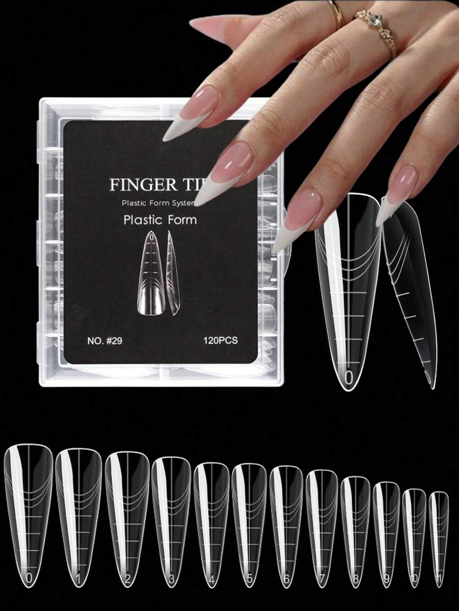 Molde de gel para unhas de salto alto fino com 120 pontas de acrílico ...