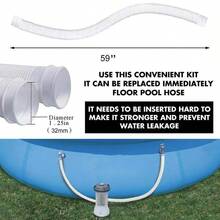 Inflatable Spa Pool Water Hose, Replacement For INTEX Soft Tube For 300/330/530/1000 Gallon Swimming Pool Pump, Beach Essentials, Beach Accessories, Pool Float