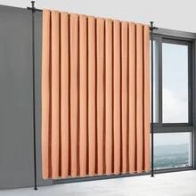 Hole-Free Double Curtain Divider Stand - Expandable Curtain Stand Curtain Rod Room Divider Freestanding Vertical Tension Stand Extendable Vertical Curtain Rod