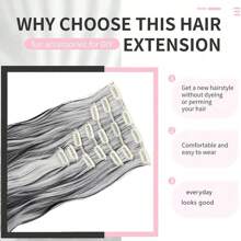 Clip In Extensions 7 PCS Full Head Water Wave Synthetic Clip Piece Wavy Clips Hair Accessories For Women Girls, 16 Clips