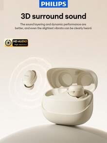 PHILIPS 飞利浦 TAT2320 极简蓝牙耳机，入耳式立体声环绕音效，低延迟，AI智能降噪，高清通话，超长续航，适合运动、办公、睡眠，兼容智能手机和电脑 - 彩色 - 查看 8