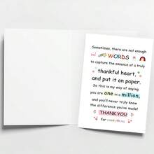 1pc Heartfelt Thank You Card (12cm X 17cm), Premium Paper, Thank Teachers, Mentors, Educators, Colleagues, Suitable For Appreciation, Graduation, Teachers' Day, Retirement, School - Capture The Genuine Gratitude