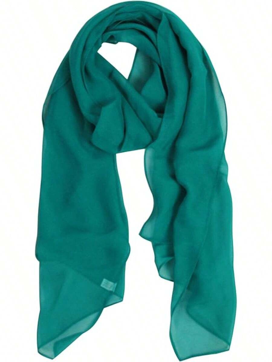 2025PANTONIGHT Long Chiffon Sheer Scarf For Womens - 715 Teal Green - View 1