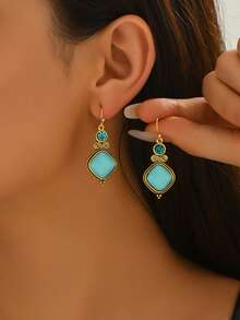 1 Pair Fashionable Creative Vintage Bohemian Style Earrings, Suitable For Women's Daily Wear - Antique Silver - View 6