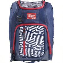 Rawlings CHAOS Backpack Bag Series TBall Youth Baseball Fastpitch Softball Multiple Colors - Red/White/Blue - View 2