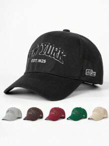 1pc Unisex Outdoor Embroidered "New York" Adjustable Baseball Cap, Sun Protection, Casual, Suitable For Spring/Fall Travel, Beach, Suitable For Men & Women, Y2K Style