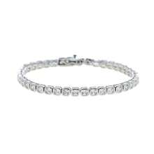 5A Cubic Zirconia CZ Tennis Bracelet 17CM 19CM Bezel Setting Simple Classic Women Girl Chain Jewelry - giọt nước bạc - Xem 11