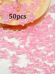 50pcs/Pack 11mm Acrylic Multicolor Star Beads For DIY Jewelry Making, Suitable For Bracelets, Necklaces, Garlands, Kids Crafts And Other DIY Projects - 11mm Inner Color Five-pointed Star - View 4
