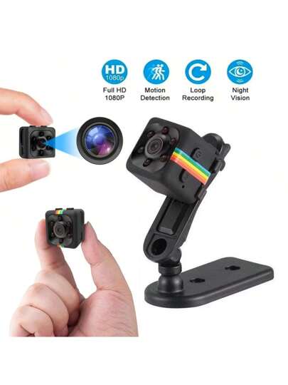 1080P Full HD Mini Nanny Cam Night Vision, Motion Detection Loop Recording Indoor Security Camera, USB Charging, Display, Wand Mountable, Home Monitoring, Portable Surveillance Circular Lens Camera