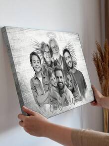 1 Estilo - Agrega a un ser querido fallecido a la foto, Agrega a una persona fallecida a la imagen, Retrato familiar personalizado a partir de una foto, Combina fotos, Regalo conmemorativo personalizado - Como se muestra - Ver 4