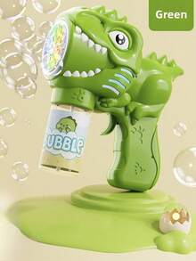 儿童可爱恐龙手持泡泡机，2种颜色可选，全自动泡泡玩具，男孩生日礼物，也可用作奖品（无需电池，无需泡泡液） - 多色 - 查看 9