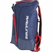 Rawlings CHAOS Backpack Bag Series TBall Youth Baseball Fastpitch Softball Multiple Colors - Red/White/Blue - View 4