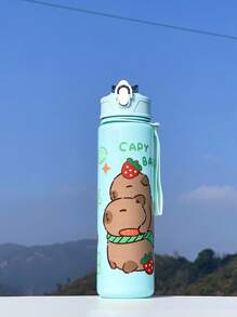 1 New Type Of Summer Water Bottle With Cartoon Animal Patterns For Boys And Girls, Suitable For Kindergartens And Young Children. 1 Cute Cartoon Sports Water Bottle - 800 Ml, Straw Cup, With Handle, Leak-Proof, Shock-Resistant, Portable - Suitable For Travel, Outdoor Activities, Students' Use - Suitable For Children's Day, Graduation Season, The Best Gift For Children