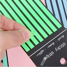 1pc/9pcs Solid Color Ultra-Thin Long Strip Index Stickers, PET Waterproof Colored Memo Flags, Transparent Sticky Notes For Book Reading & Marking, Essential For Back To School - Multicolor - View 5
