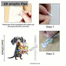 1 Stück 2D süßer Dackel Acryl Brosche mit buntem Blumenmuster, tolle Accessoire für Frauen, perfektes Geschenk für Feiertage oder Modestatement für den Sommer, Geburtstagsgeschenk - Verschiedenfarbig - Übersicht 8