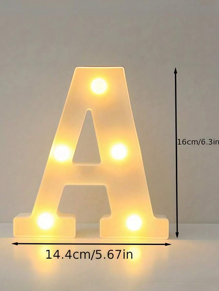 1 件鲜艳的白色 LED 装饰字母和数字灯，LED 字母照明，迷人的 LED 字母夜灯，电池供电便携式，26 个字母灯 - 10 个数字灯，派对标志灯，夜灯，家居装饰，情人节 LED 装饰灯