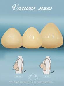 1 Par de Almofadas Adesivas Dupla Face para Peito, Almofadas Adesivas para Peito - Almofadas de Elevação Triangulares - Almofadas Reutilizáveis, Almofadas Invisíveis Grossas para Sutiã e Maiô Bikini, À Prova d'Água para Natação