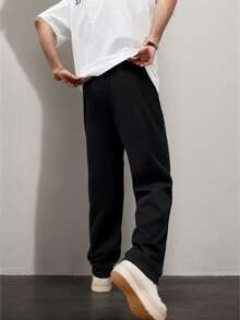 1pc Men's Drawstring Waist Loose Wide Leg Casual Sports Pants, Spring/Summer - Multicolor - View 4