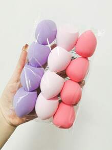 12 Peças Esponjas de Maquiagem de Tamanho Médio, Esponja de Beleza para Mistura de Base, Livre de Látex, Uso Úmido e Seco para Líquido, Creme e Pó, Multicoloridas, Adequadas para Todos os Tipos de Pele