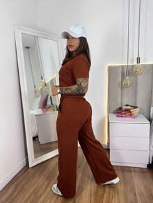 Magenta Shop Women's Comfortable Sweatsuit Set - Café integral - Ver 2
