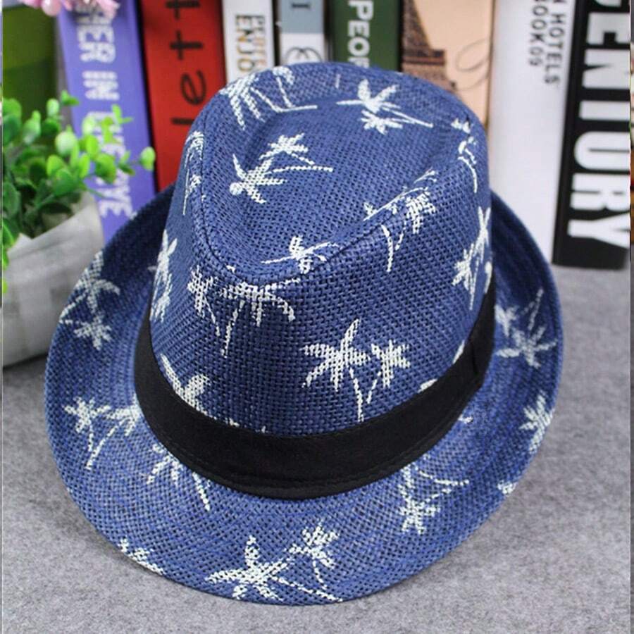 Square Version  Shielding Hat  Summer Celestial Maiden Hat, Flower Seal, Nobleman's Hat, Voluptuous Card, Foreign Policy Grass, Men's Formal Hat, Gender Equality, Star Party, Natural Material, None - 藏青色 - 查看 1