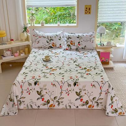 3 pièces Ensemble de literie à imprimé floral (à l'exclusion du rembourrage, y compris la taie d'oreiller) Couvre-lit de maison, 100% polyester, lavable, doux et durable, convient pour la chambre à coucher ou la chambre d'amis, literie de maison minimaliste moderne