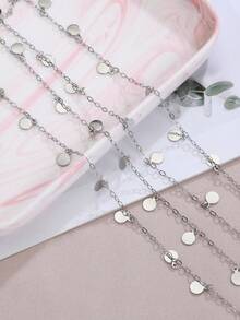 1m/2m Fashion Stainless Steel Round Disc Pendant Chain, Suitable For DIY Jewelry Making Necklace, Bracelet, Anklet - Chain - View 10