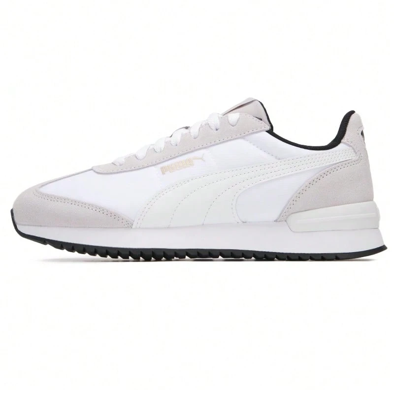 男鞋女鞋休閒鞋Puma R78 Nylon Retro 輕便舒適運動鞋低筒繫帶休閒鞋 399250 - 彪馬白-灰色-金色 - 查看 1