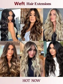 合成直发马尾接发,钩针编织合成Yaki直发全头接发 - 彩色 - 查看 12