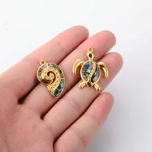 1pc 304 Stainless Steel Ocean Series Turtle, Conch, Starfish Pendant, Used For DIY Necklace, Earring, Jewelry Making