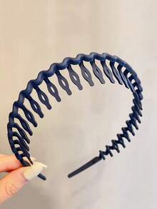 1 件女孩简约糖果色头带，女孩防滑牙齿发带，刘海造型发饰