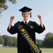 Customized Personalized Shoulder Straps | Stylish Graduation Sashes "I GRADUATED" Ceremony Belts | Ribbon Grad Party Costume Shoulder Decorations